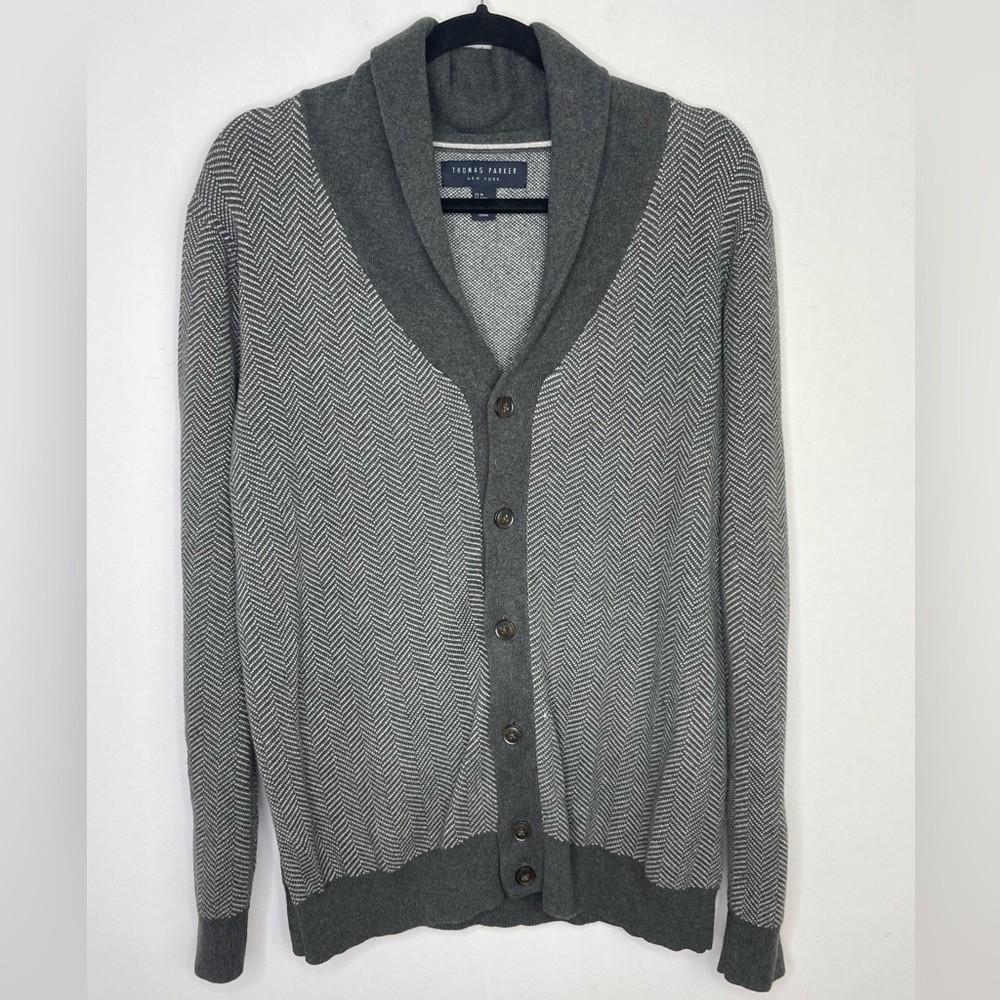 Thomas Parker New York cotton chevron print cardigan